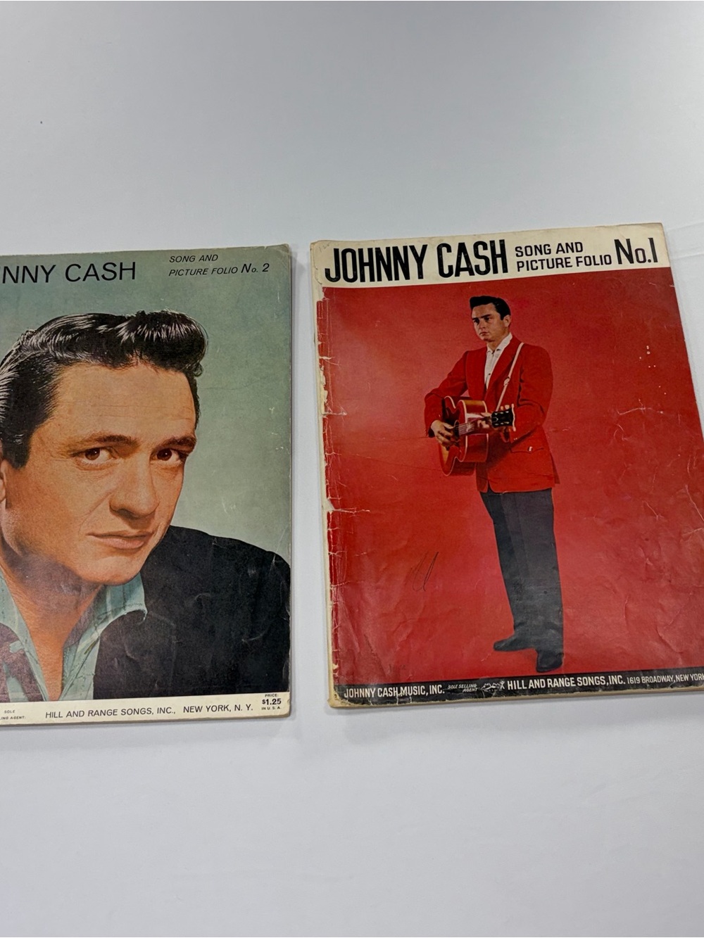 Vintage Johnny Cash Song & Picture Folio No. 1 & No. 2 Sheet Music Book Lot
